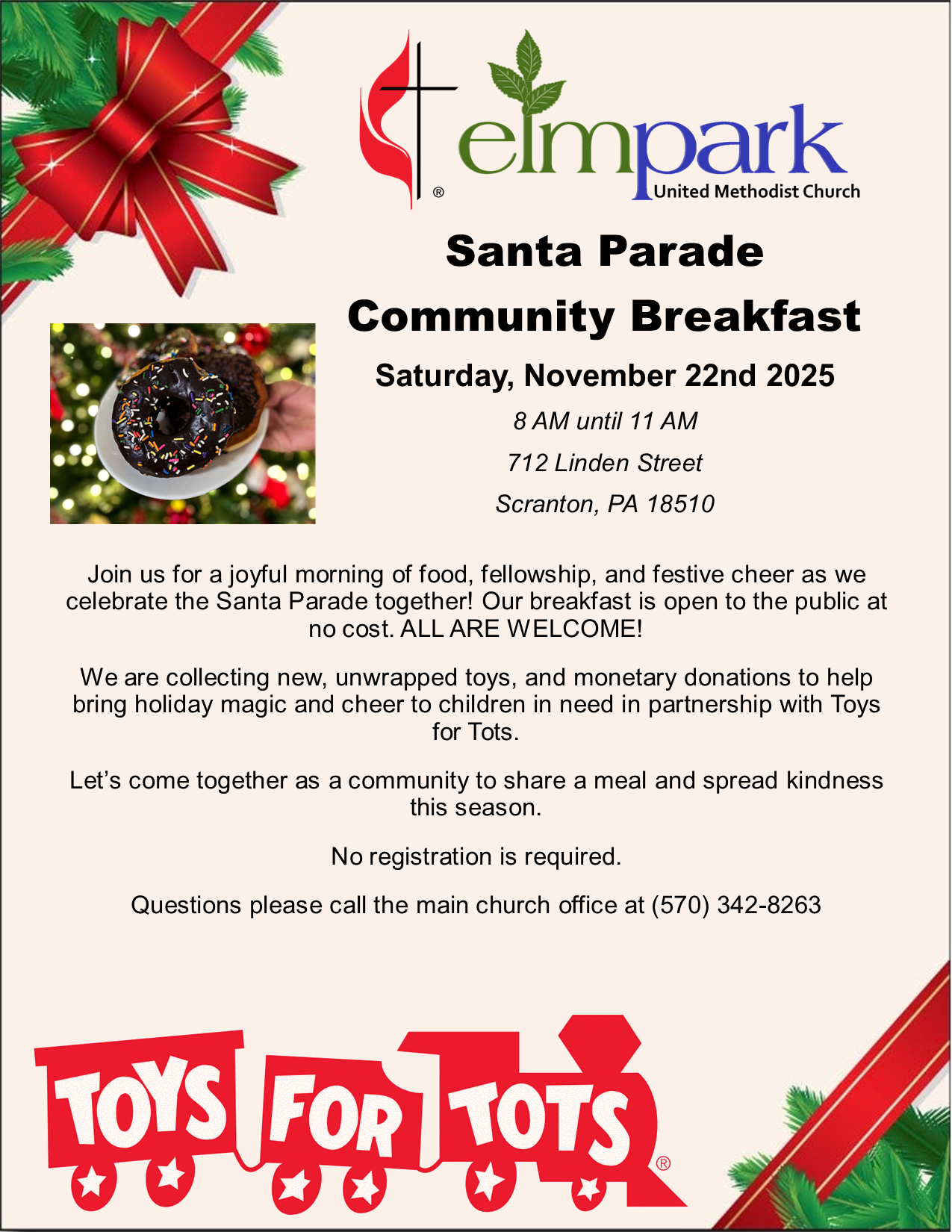2025 Santa Parade Community Breakfast Flyer